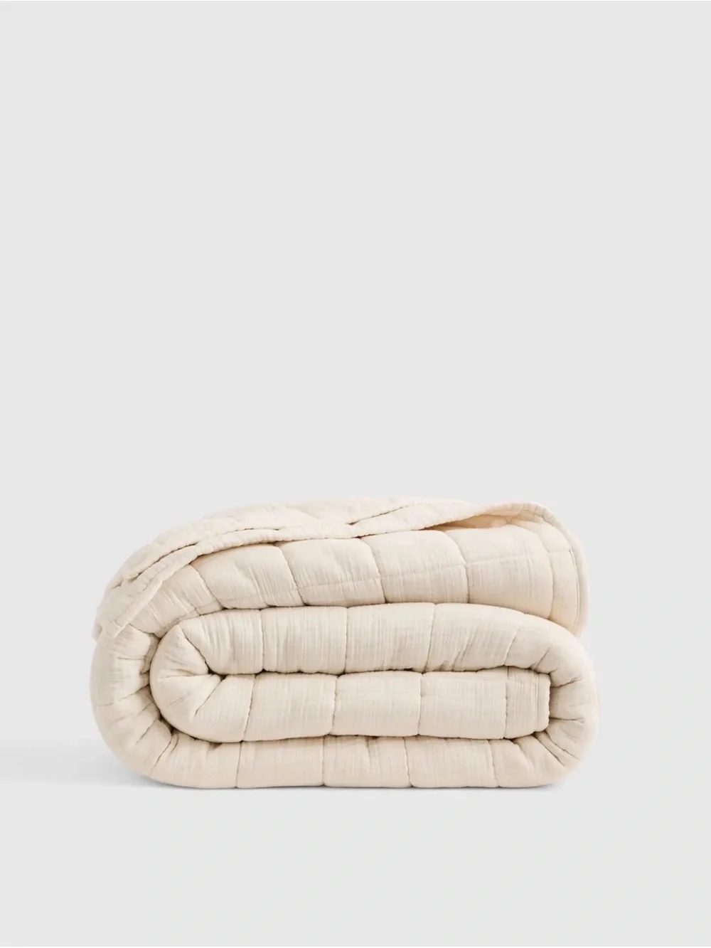 Quince NWOT Organic Cotton Gauze Box Quilt Undyed King/Cal King 1189